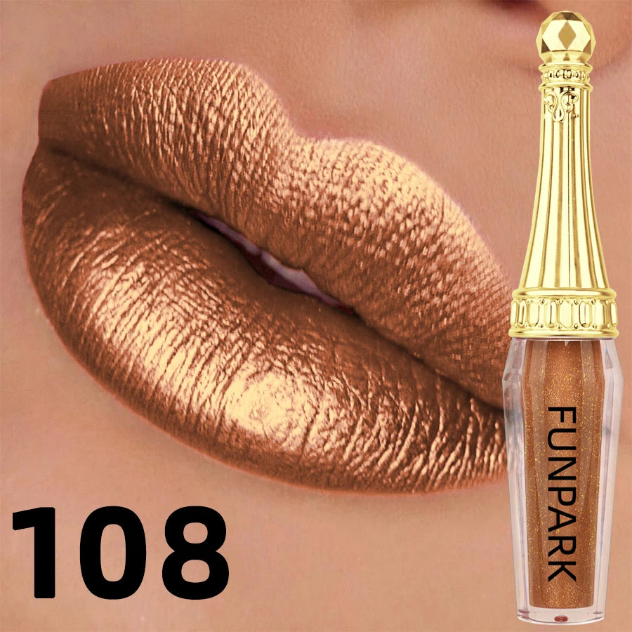 10 Colors Metallic Lip Gloss Long Lasting Liquid Lipstick Pearl Glitter High Pigment Lip Tint Korean Makeup Gifts Lip Oil Cosmet