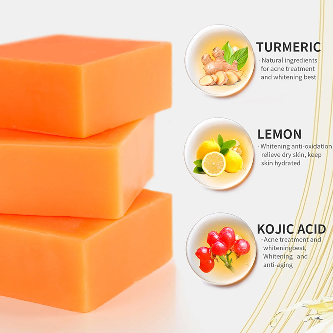 Natural Turmeric Whitening Body Wash, Deeply Clean Skin, Remove Dark Spot, Pimple, Acne, Smooth Skin, For Face & Body Soap Bar Halalzen