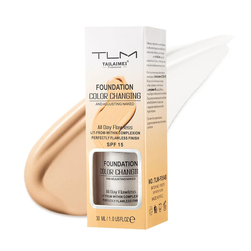 Warm Change liquid foundation sunscreen lasting oil control easy to apply makeup waterproof portable Halalzen