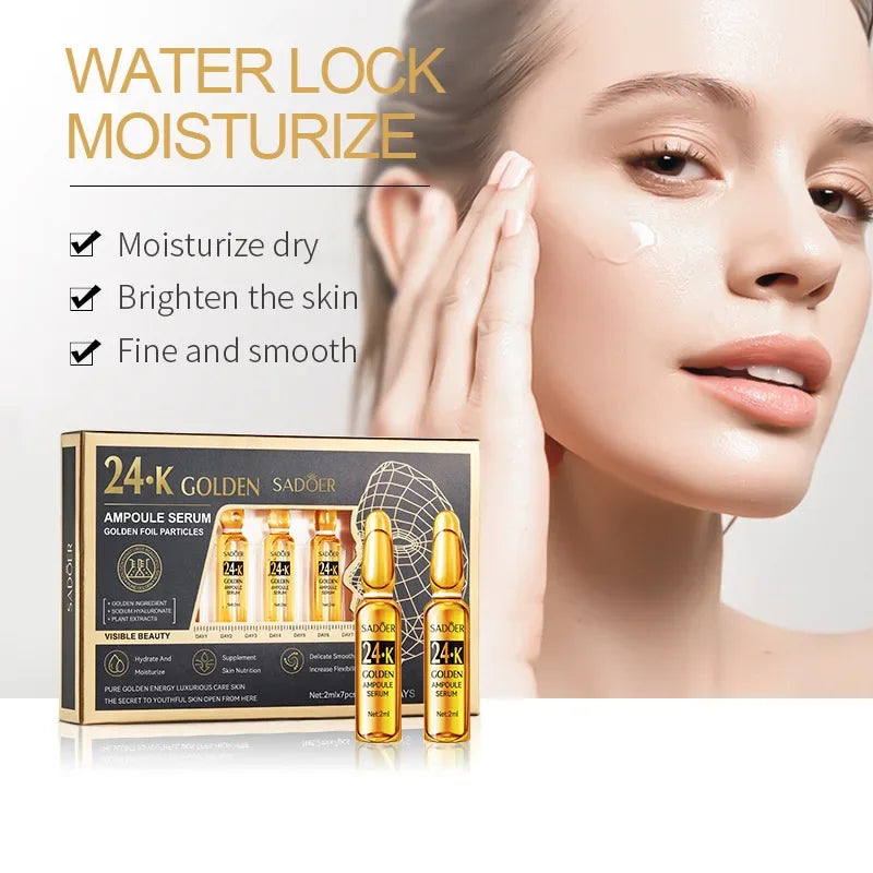 24K Gold Anti-Aging Face Serum Dark Spots Removal Hyaluronic Acid Pore Minimizer Whitening Wrinkle Remove Essence Skin Care