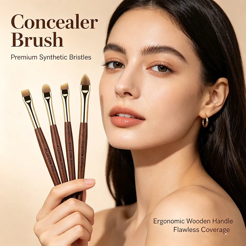 Concealer Crush Ultra Thin Concealer Brush Advanced Copper Tube Redwood Makeup Brush Precision Detail Makeup Tool for Beginners