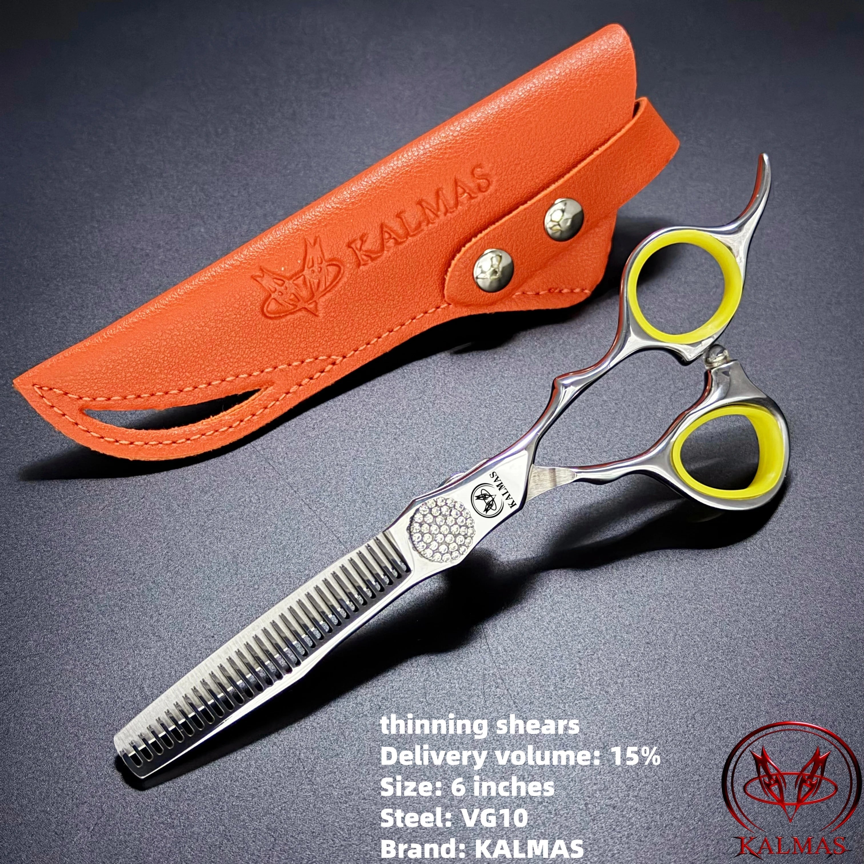 KALMAS Professional Hairdressing Scissors Set - Thinning Flat Tooth Scissors for Home Hair Cutting Styling Tools Halalzen