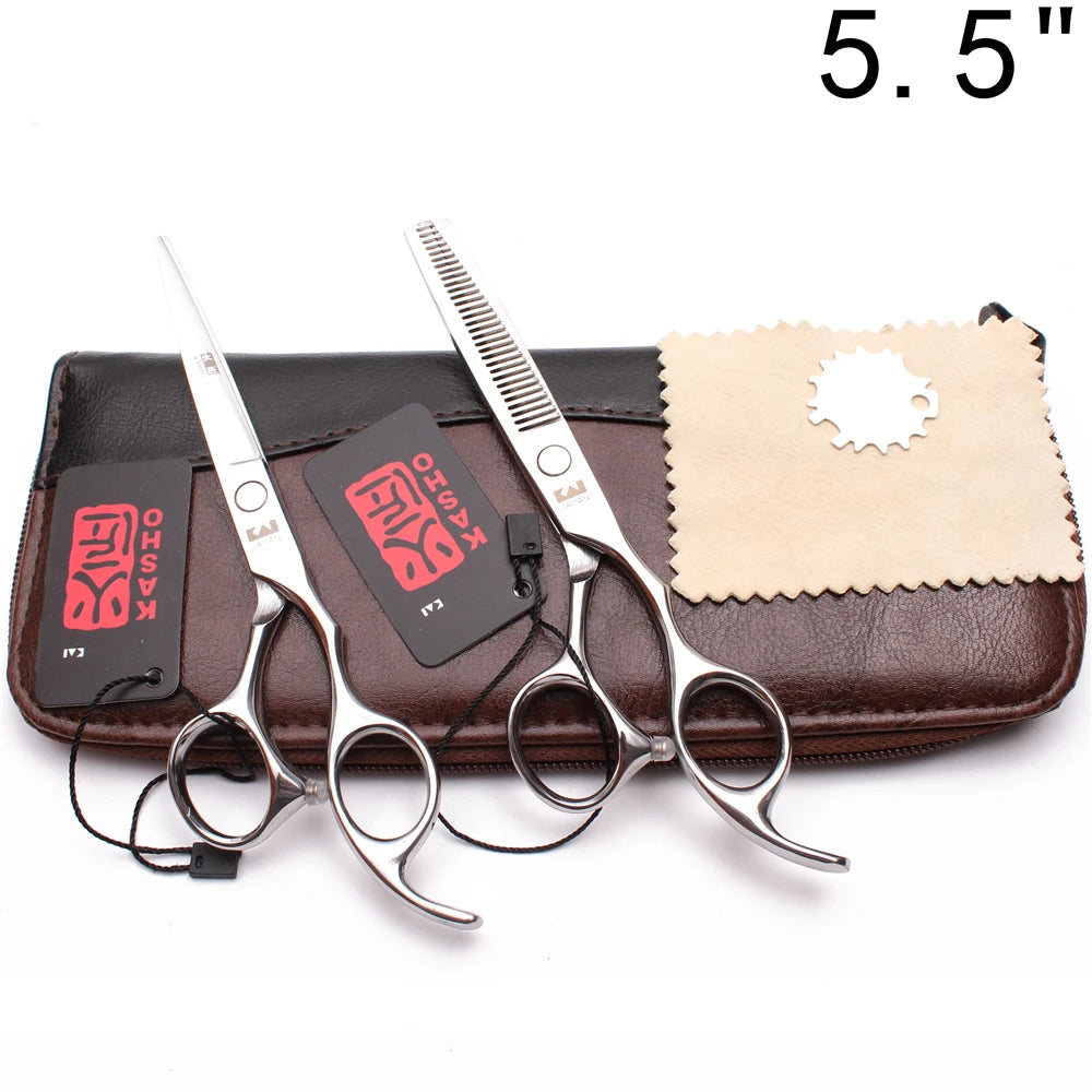Professional Hair Scissors 5'' 6'' 7'' 8'' Japan Stainless Hairdressing Scissors Barber Thinning Shears Hair Cutting Scissors Halalzen