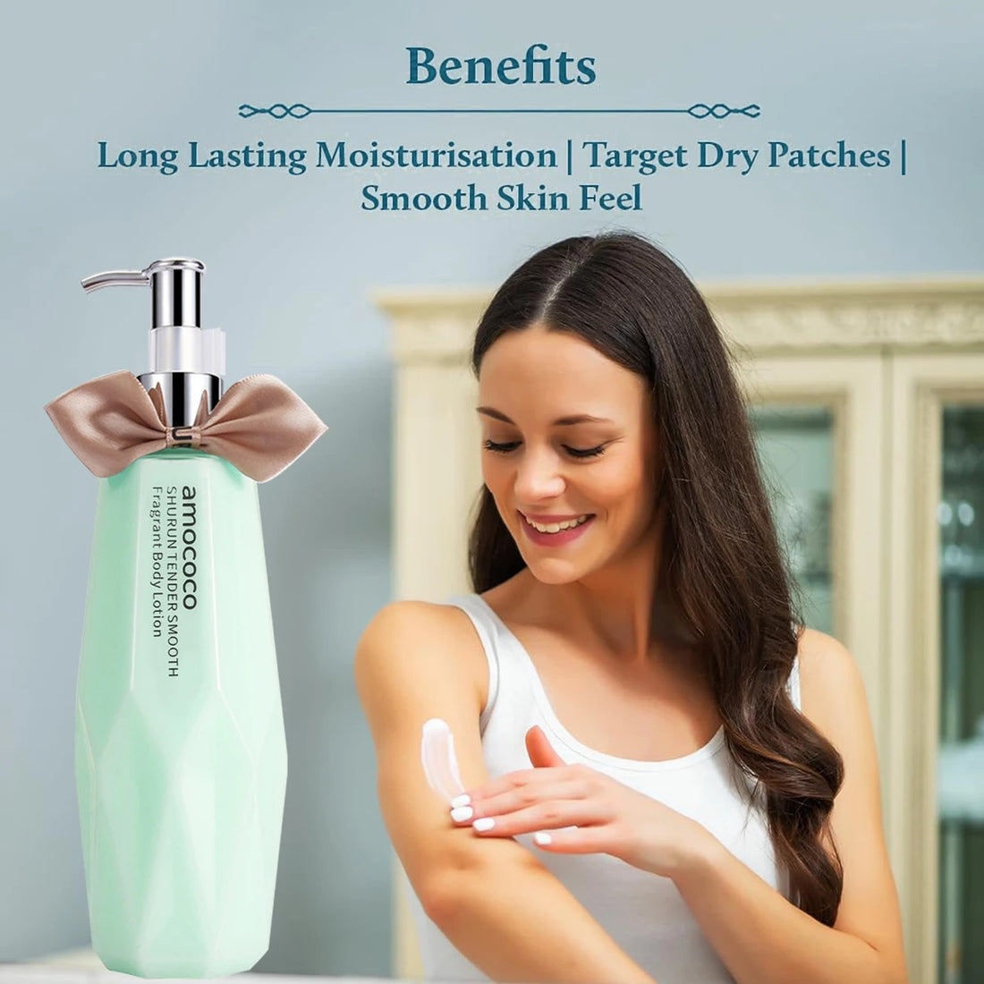 Amococo 2pcs Moisturizing Body Lotion 300ml Each Fragrance Body Lotion for Women Hydrating Smooth Skin Care Lotion Daily Body Moisturizer