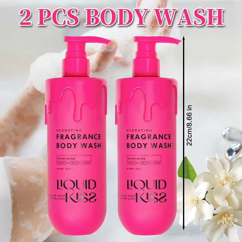 LIQUID KISS Body Wash for Women Oat Etract Moisturizing Shower Deep Moisture WHIRLWIND Fragrance Body Bath Shower Gels 473 Ml Halalzen
