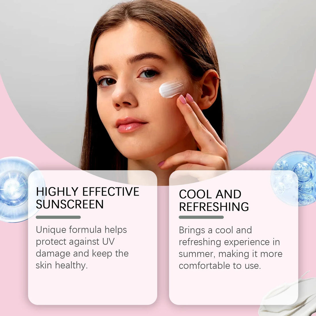 Cherry Blossom Sunscreen Cream Spf 50+ Long-Lasting Anti UV Anti-Aging Anti Oxidant Oil Control Non-greasy Waterproof Sunblock Halalzen