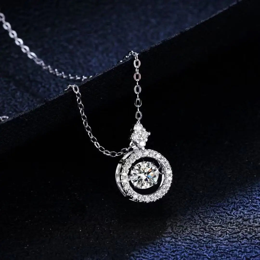 1ct Moissanite Necklace 925 Sterling Silver Women's Pendant Clavicle Chain Jewelry Decor Mother's Day Valentine's Day Proposal E