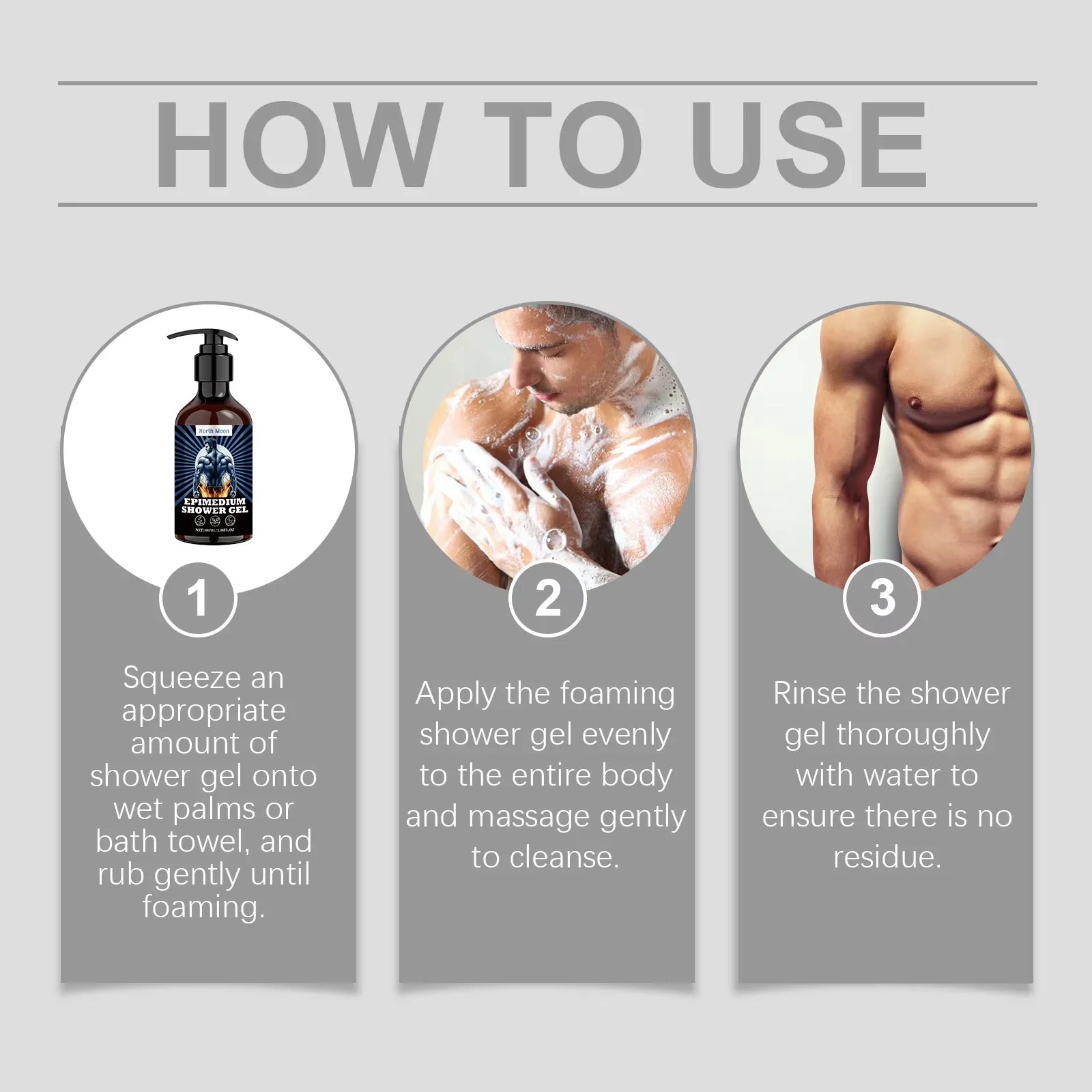 North Moon Men Coconut Oil Shower Gel Removing Exfoliate Lasting Nourish Smooth Reduce Dry For Sensitive Skin Body Washing Gels Halalzen