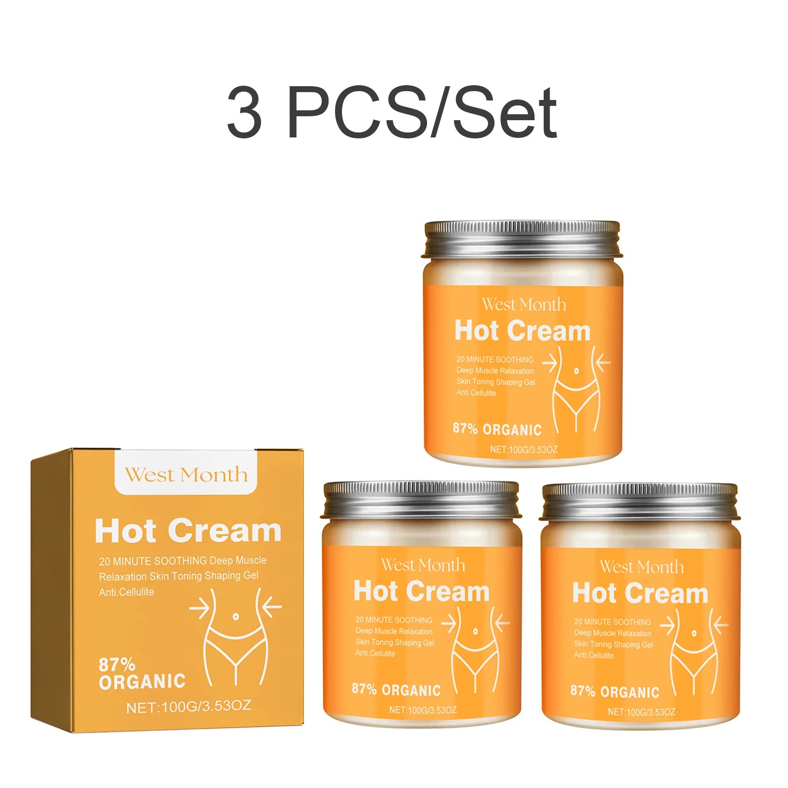 West Month Firming Body Cream Tightens Skin Boosts Elasticity Lightens Fine Lines Hydrates and Moisturizes Brightens Skin Tone