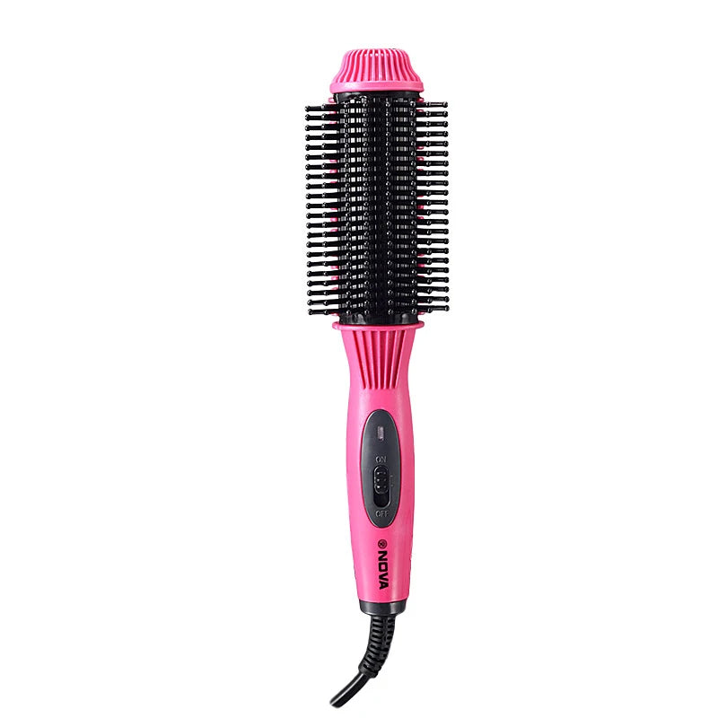 Multifunctional Heating Curling Iron Ceramic Heated Round Brush Electric Hair Straightener Brushes Professional Styling Tool