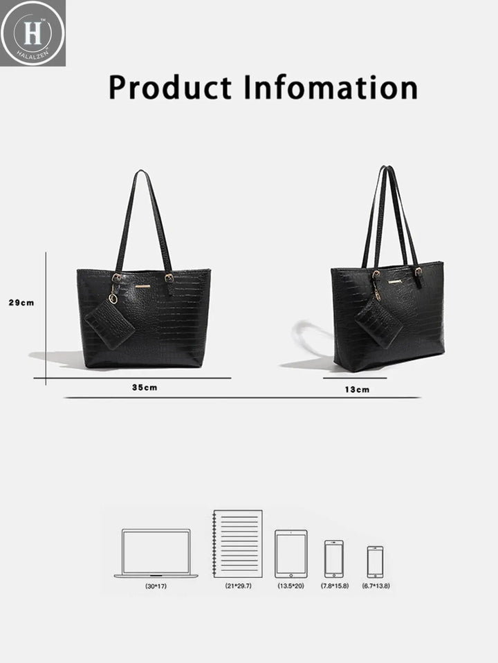 2024 Premium Handbag with Crocodile Pattern Commuting Shoulder Bag Large Capacity Tote Bag Fashion Women's Bag HALALZEN
