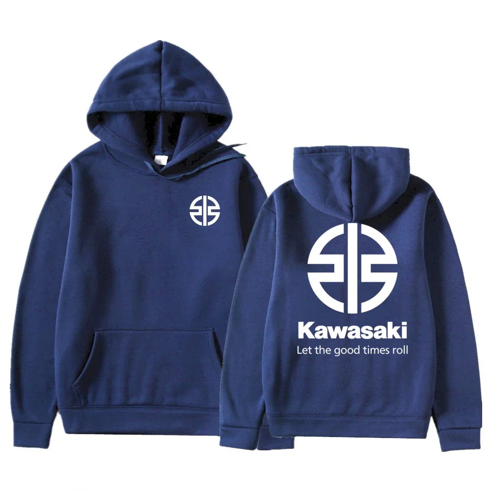 Spring and Autumn Men's New Kawasaki River Mark Logo Hoodie Women's Casual Sports Hoodie Couple Street Fashion Top