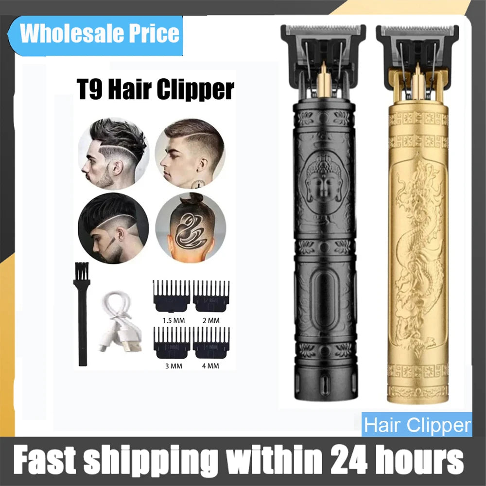 T9 Vintage Hair Trimmer USB Fast Charging Hair Cutting Machine Electric Hair Clipper Portable Shaver Barber Professional Barber Halalzen