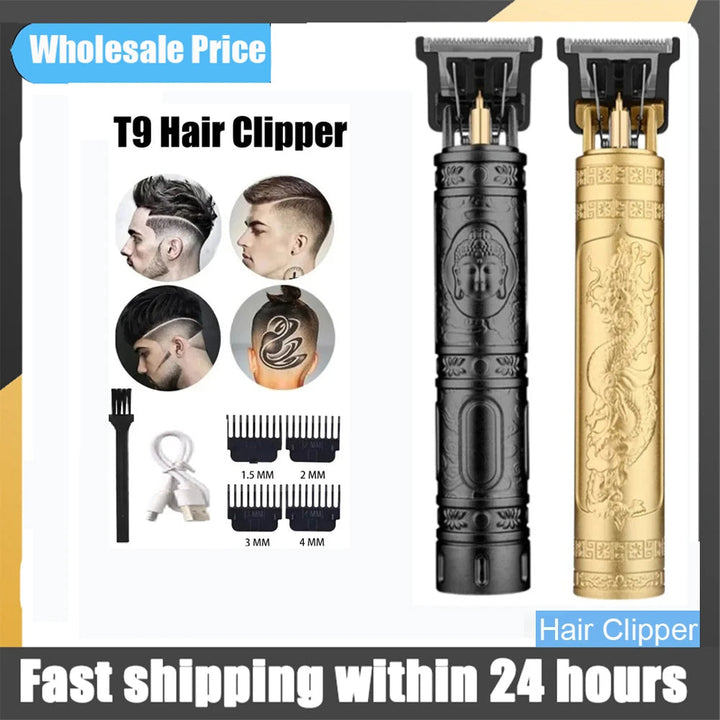 T9 Vintage Hair Trimmer USB Fast Charging Hair Cutting Machine Electric Hair Clipper Portable Shaver Barber Professional Barber Halalzen