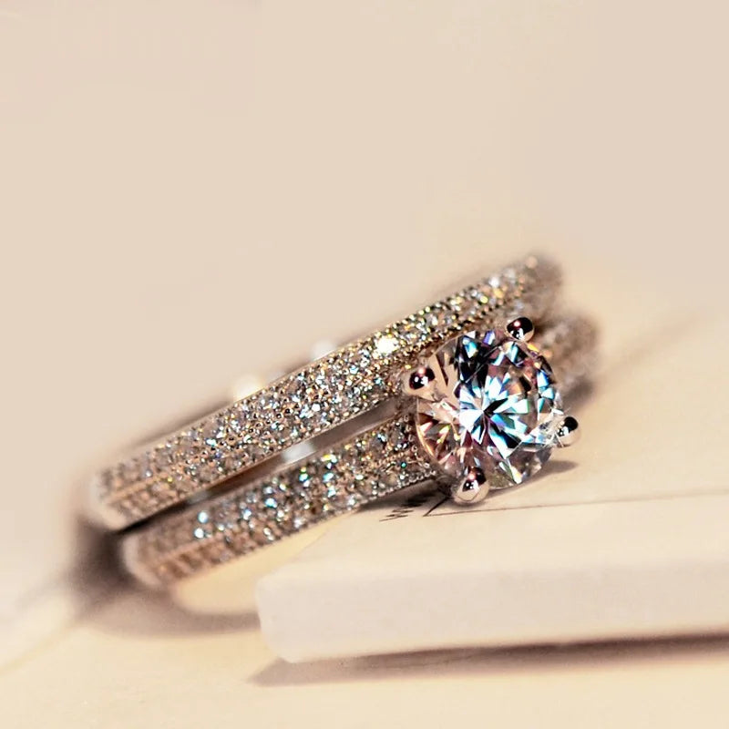 Moissanite Eight Hearts and Eight Arrows Zircon Ring European and American Fashion Engagement Ring