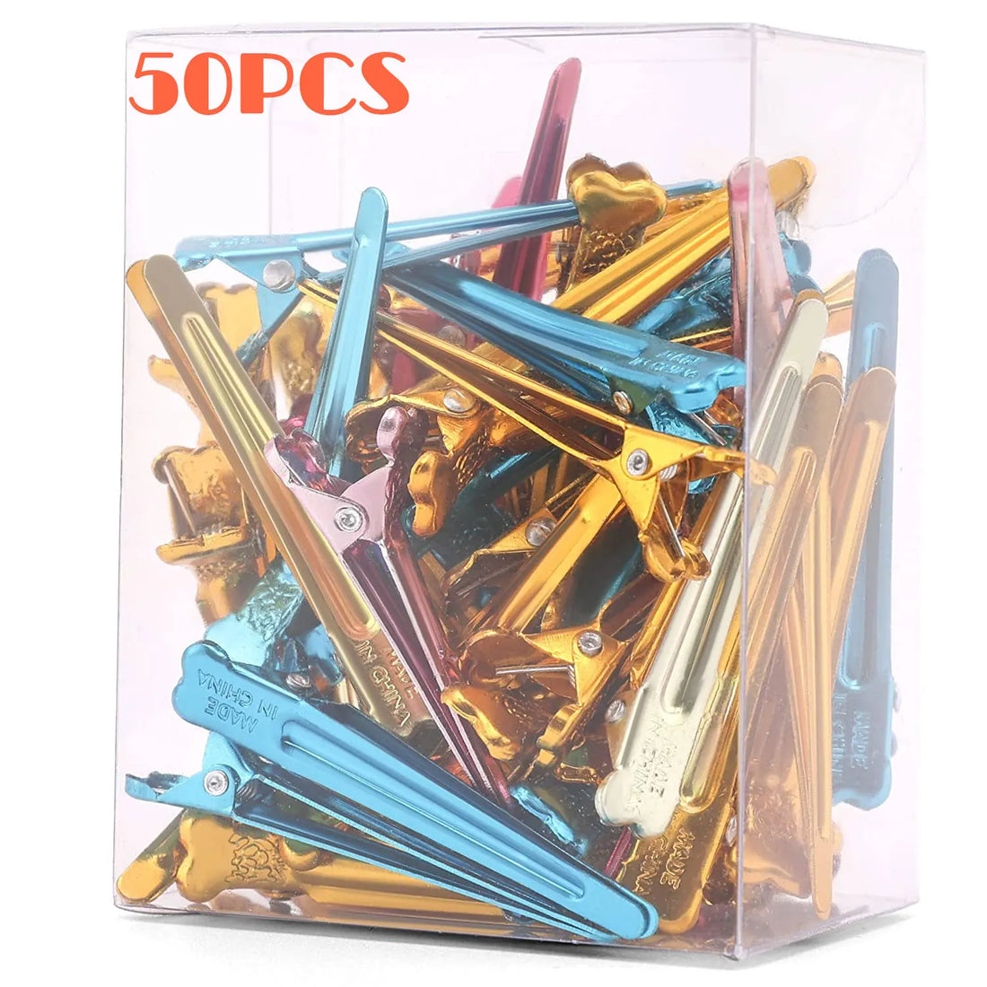 50PCS Hair Clips Hairdressing Clamps Claws Section Clips Barber Hair Styling Tools DIY Colorful Metal Hairpins Headwear Supplies