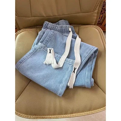 Thiened Fce Lined Thi High Waist Loose Fits Jeans Womens Winter Straight Leg Wide Leg Trousers Wear Resistd Denimcloth...