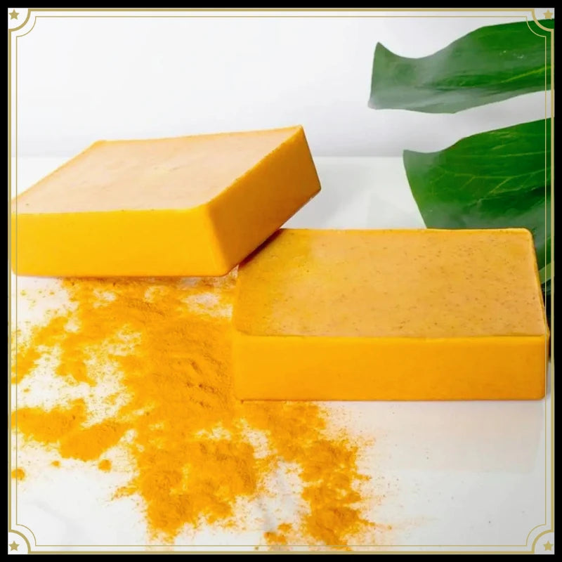 1/2/3Pcs  Turmeric Hand Made Soap, Lemon Kojic Acid Soap, Shower and Facial Soap Body Care