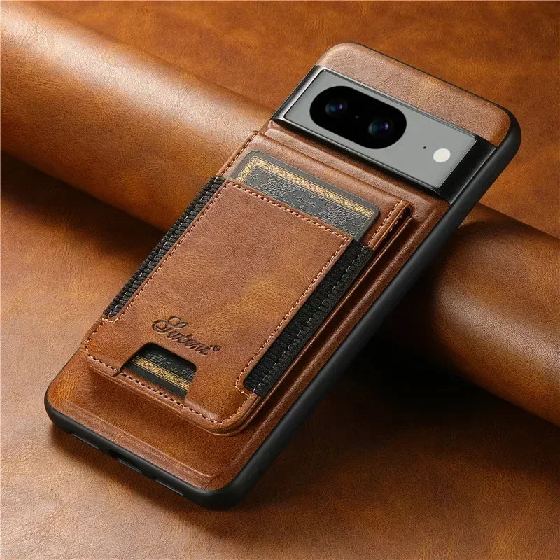 Luxury Magsafe Magnetic Wallet Leather Phone Case For Google Pixel 10 9 Pro XL Pixel 8 7 6 Pro 6A 7A 8APocket Card Holder Cover