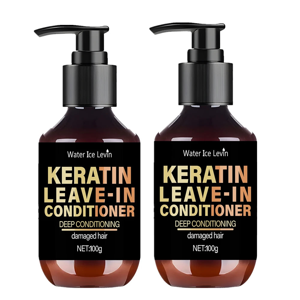 Keratin Leave-In Conditioner, Biotin & Collagen-Infused, Deeply Moisturizes Damaged Hair for Soft, Shiny Texture & Hair Charm