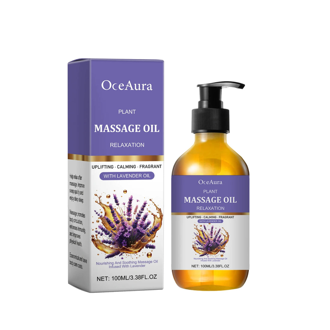 Lavender Essential Oil, Gentle and Soothing, Moisturizes the Skin, Has a Pleasant Fragrance, Is Easily Absorbed, Body Massage Oi