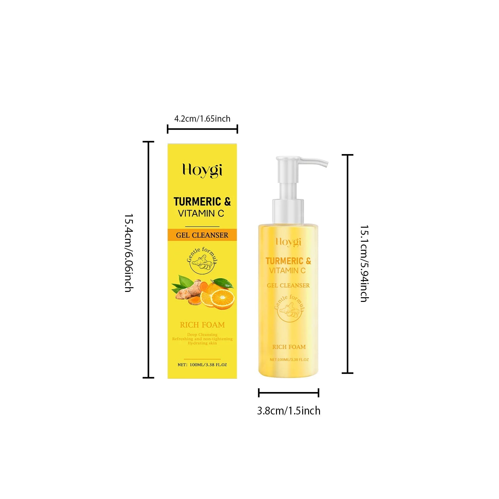 Turmeric Vitamin C Facial Cleanser Cleansing Refreshing Moisturizing for Soft Smooth Skin Purifying Brightening Facial Cleanser Halalzen