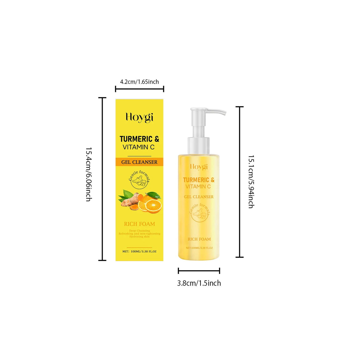 Turmeric Vitamin C Facial Cleanser Cleansing Refreshing Moisturizing for Soft Smooth Skin Purifying Brightening Facial Cleanser Halalzen