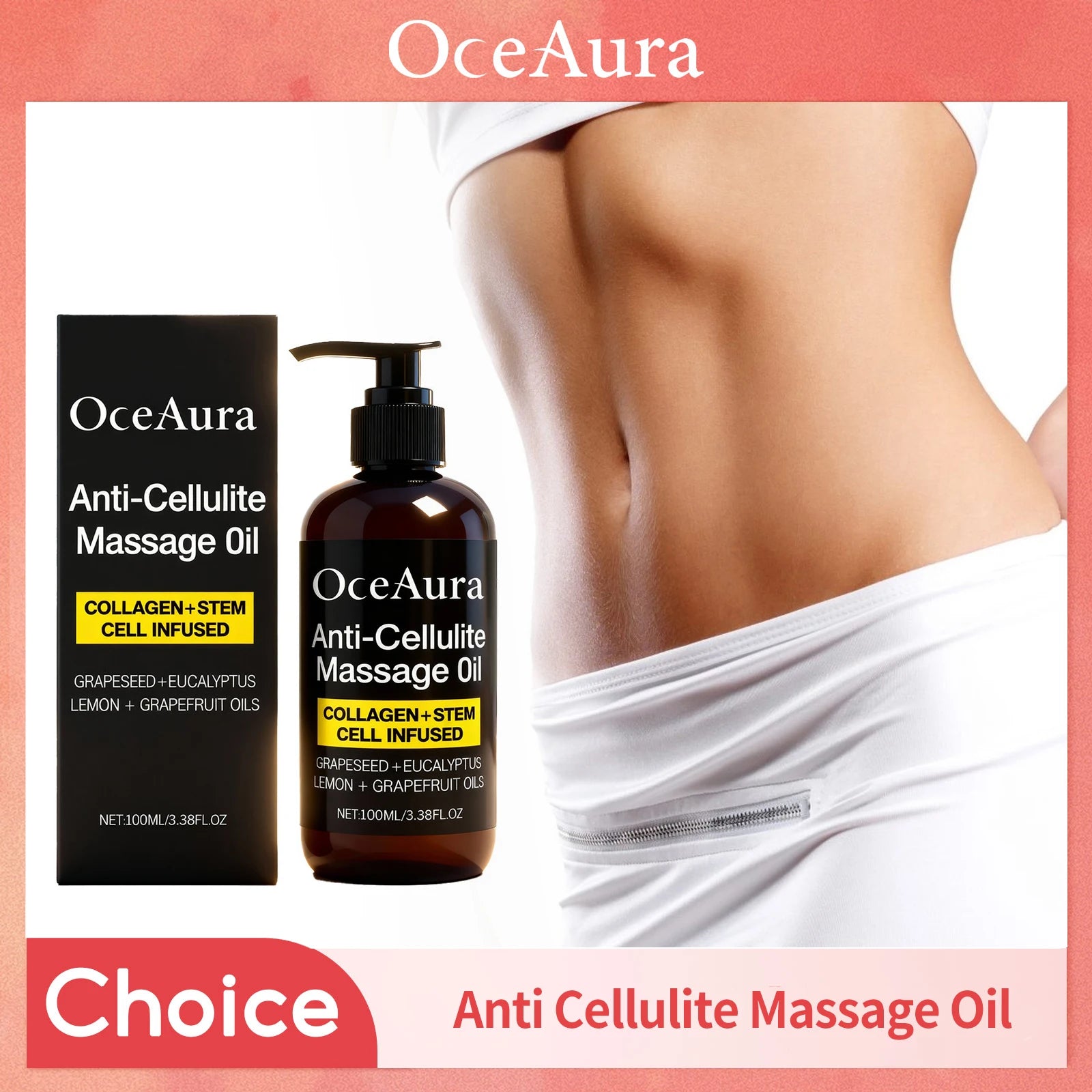 Anti Cellulite Massage Oil Infused Collagen Fat Burning Tightening Cellulite Improve Dry Smooth Moisturizing Body Essential Oil