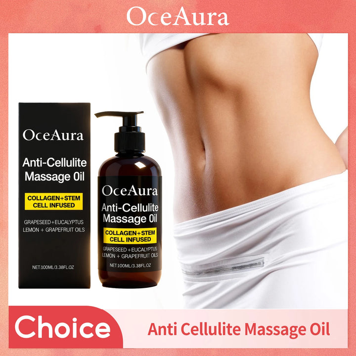 Anti Cellulite Massage Oil Infused Collagen Fat Burning Tightening Cellulite Improve Dry Smooth Moisturizing Body Essential Oil