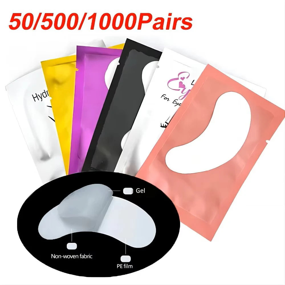 50/500/1000pcs Gel Patches for Eyelashes Building Eyelash Extension Under Eye Pads Lash Stickers Tools Wholesale LAUKISS