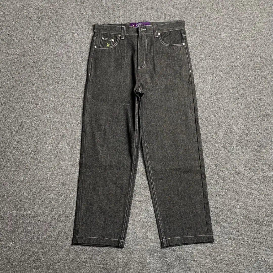 New Always Jeans High quality Printed Embroidery Straight Jeans Black Pants Men Jeans Printing Trend Street Wear AlwaysJeans Men HALALZEN