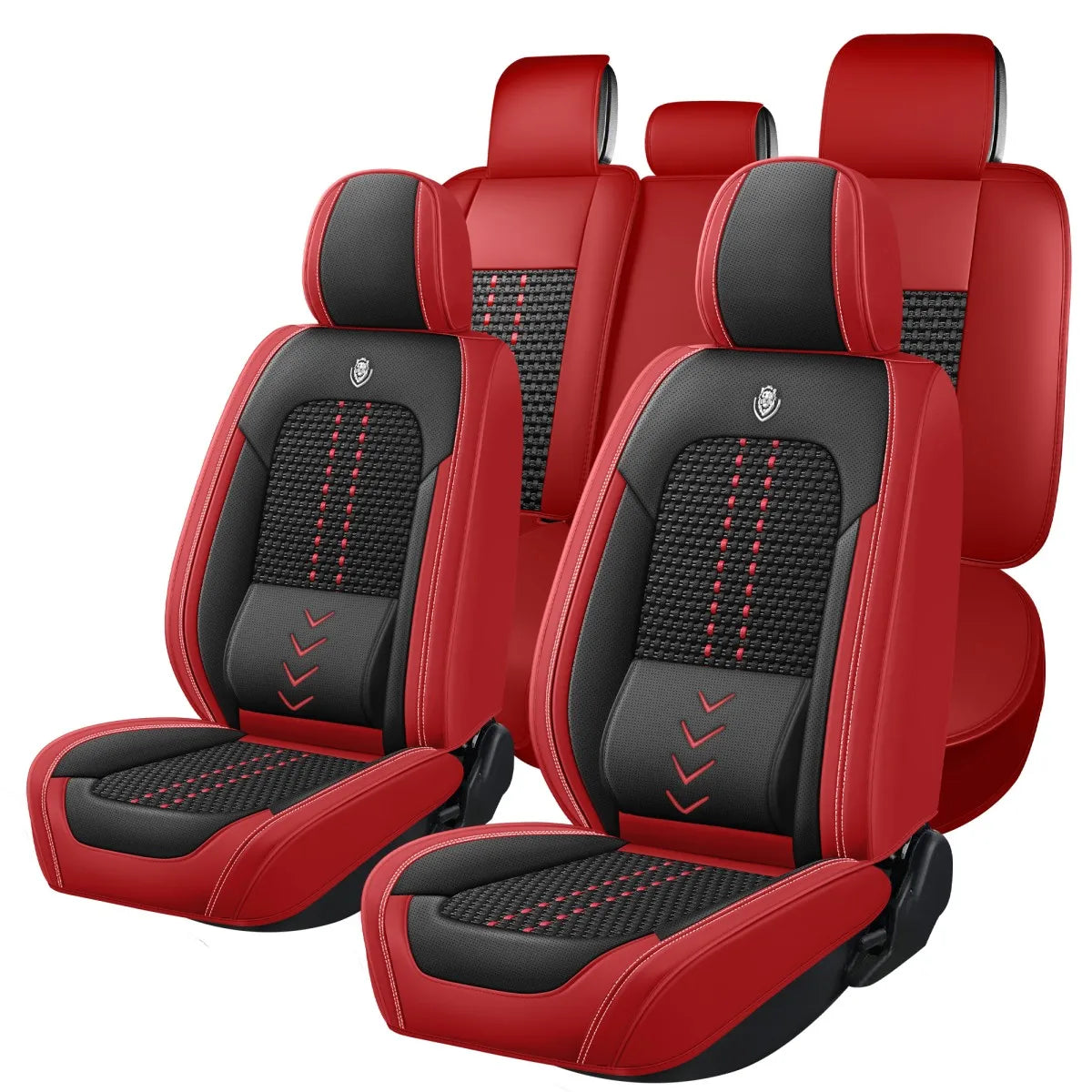 Universal leather car seat covers, full - enclosed installation, waterproof and easy to clean, 5 - piece set for the whole car
