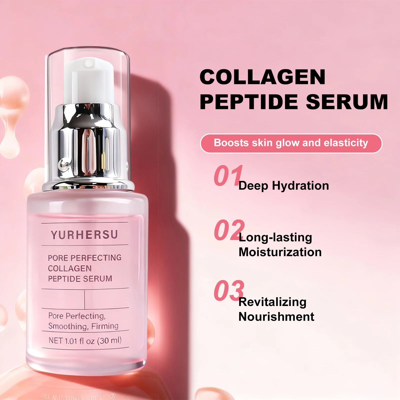 Collagen Peptides Wrinkle Remover Face Serum Lifting Firming Fade Fine Lines Anti-aging Essence Brighten Nourish Skin Care Halalzen