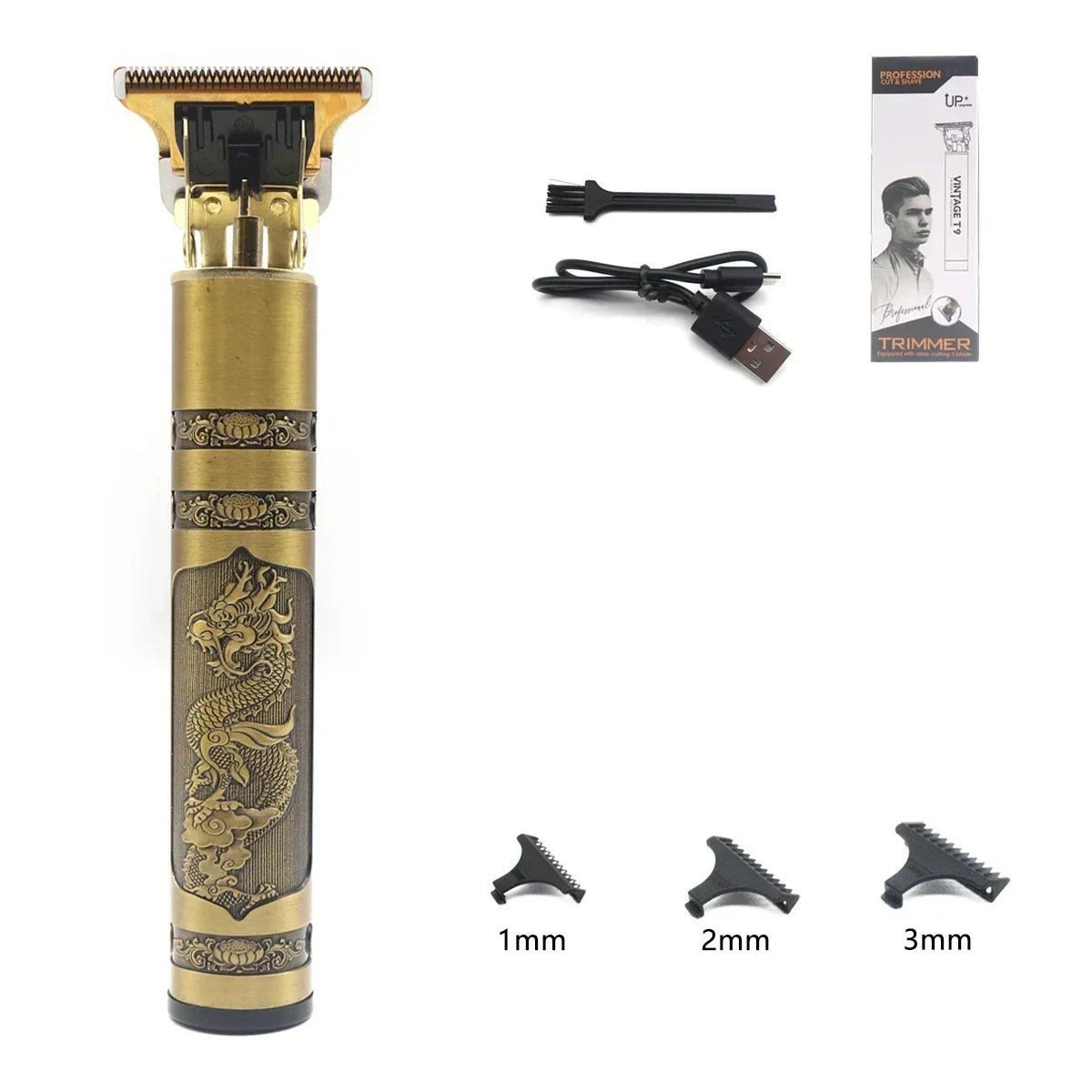 Professional T9 Hair Trimmer Machine Metal Body Beard Trimmer for Men Stainless Steel Blade Hair Clipper Beard Trimmer Halalzen