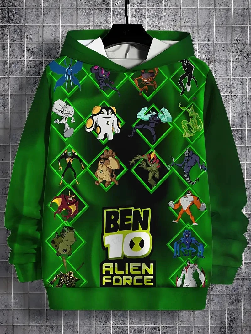 Cartoon Anime Ben 10 3d Graphic Print Hoodies Men Women Fashion Hoodie Boys Girls Sweatshirt Women Sweats Man Tracksuits Sports