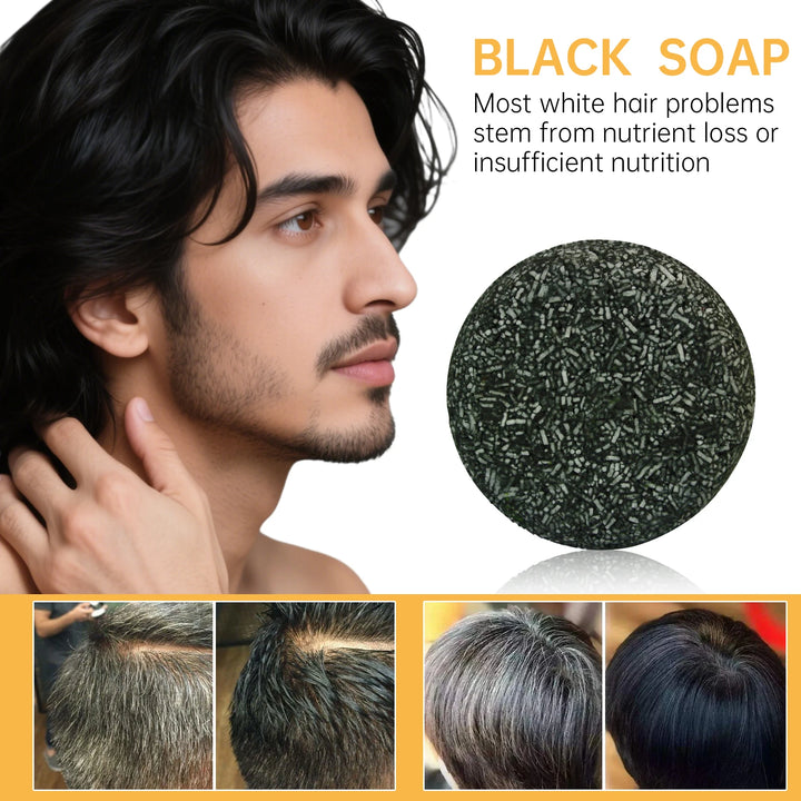1-5pcs Polygonum Multiflorum Black Hair Soap Darkening Shampoo Bar Repair Gray White Color Dye Hair Body Shampoo For Man Women