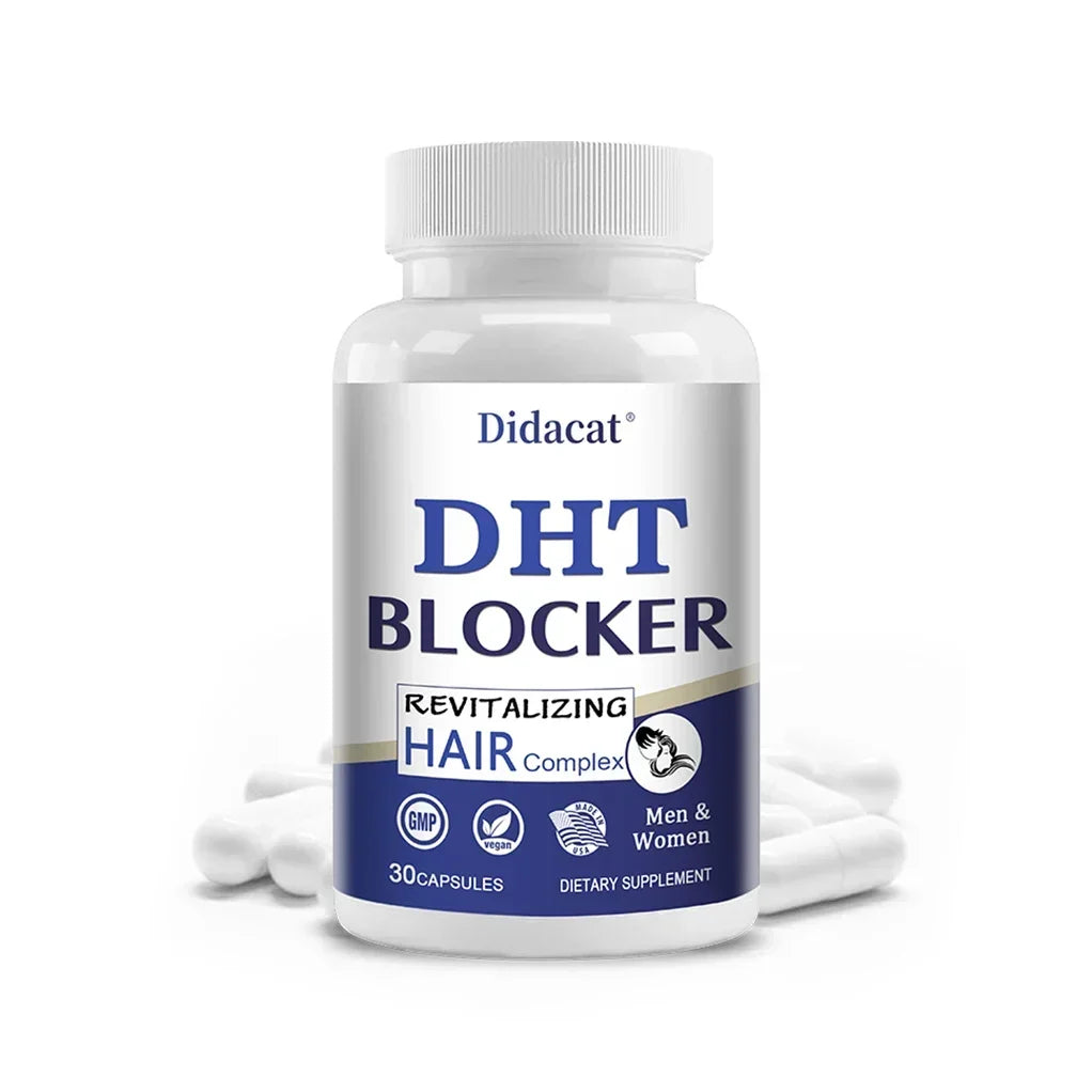 Didacat Advanced DHT Blocker Hair Growth Supplement for Hereditary Thinning Hair - for Men and Women, Hair Loss