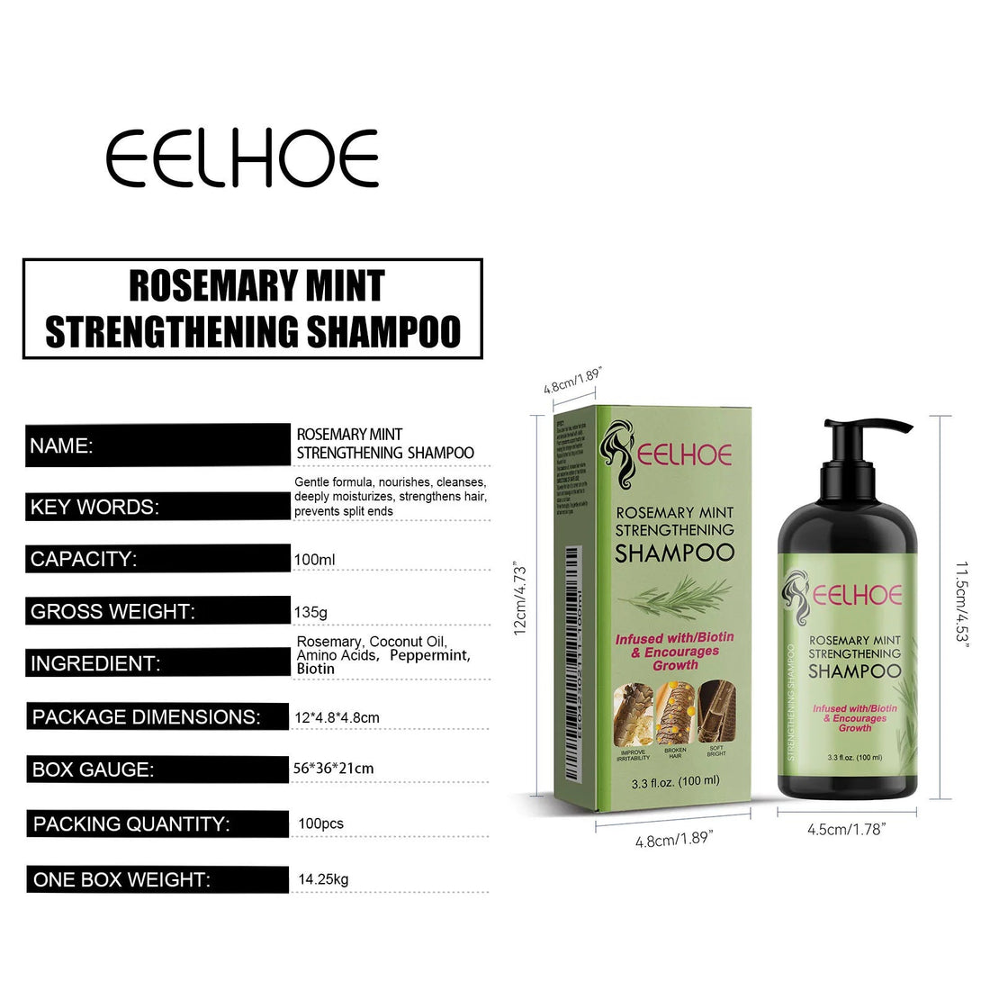 EELHOE Rosemary Straightening Shampoo Repair Damaged Dry Curl Fluffy Hair Nourishing Refreshing Straightening Shampoo Hair Care Halalzen