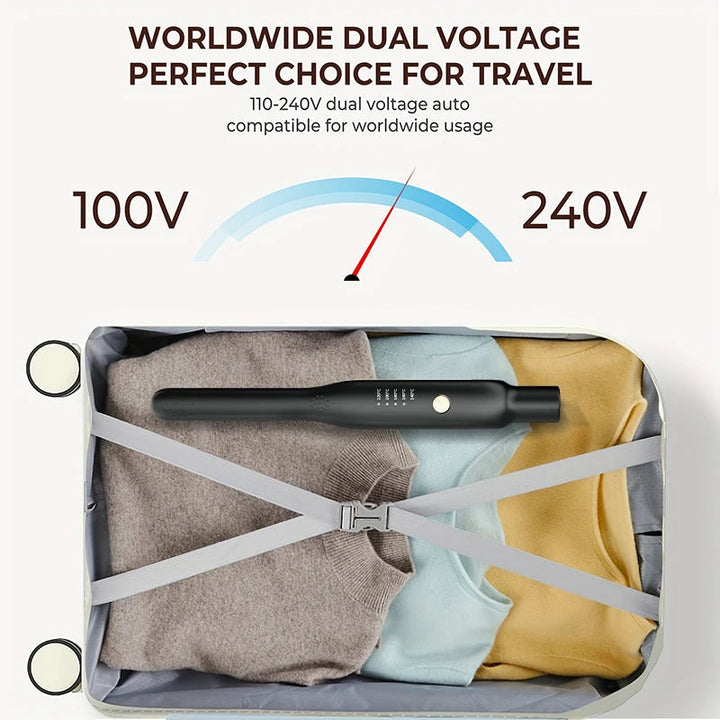 2-in-1 Mini Hair Straightener & Curler - Ceramic Fast Heating 140-220°C - Portable Flat Iron for Short Hair Travel Styling Halalzen