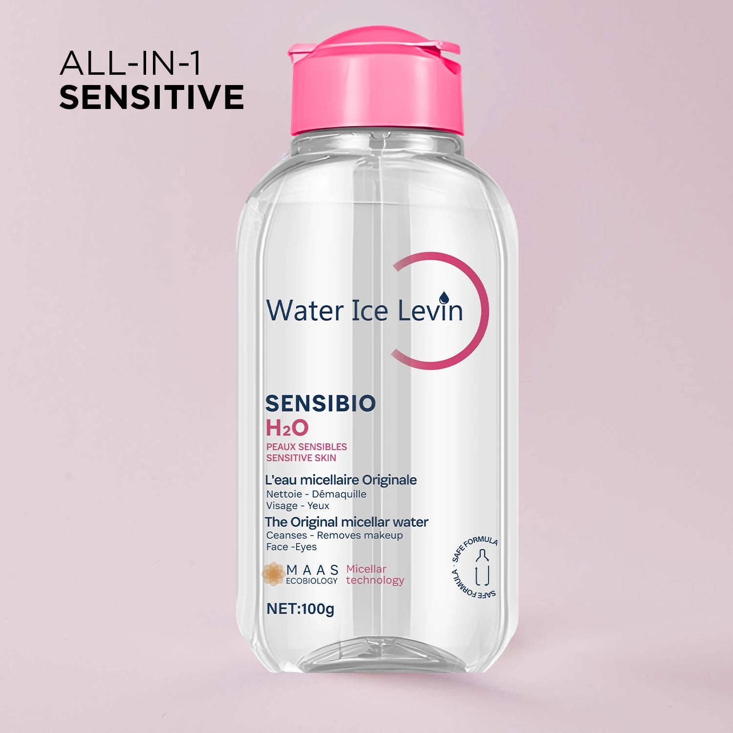 Sensibio H2O The Original Micellar Water for Sensitive Skin，Gently Cleanses, Removes Makeup，Hydrates，with Lactic Acid, Collagen Halalzen