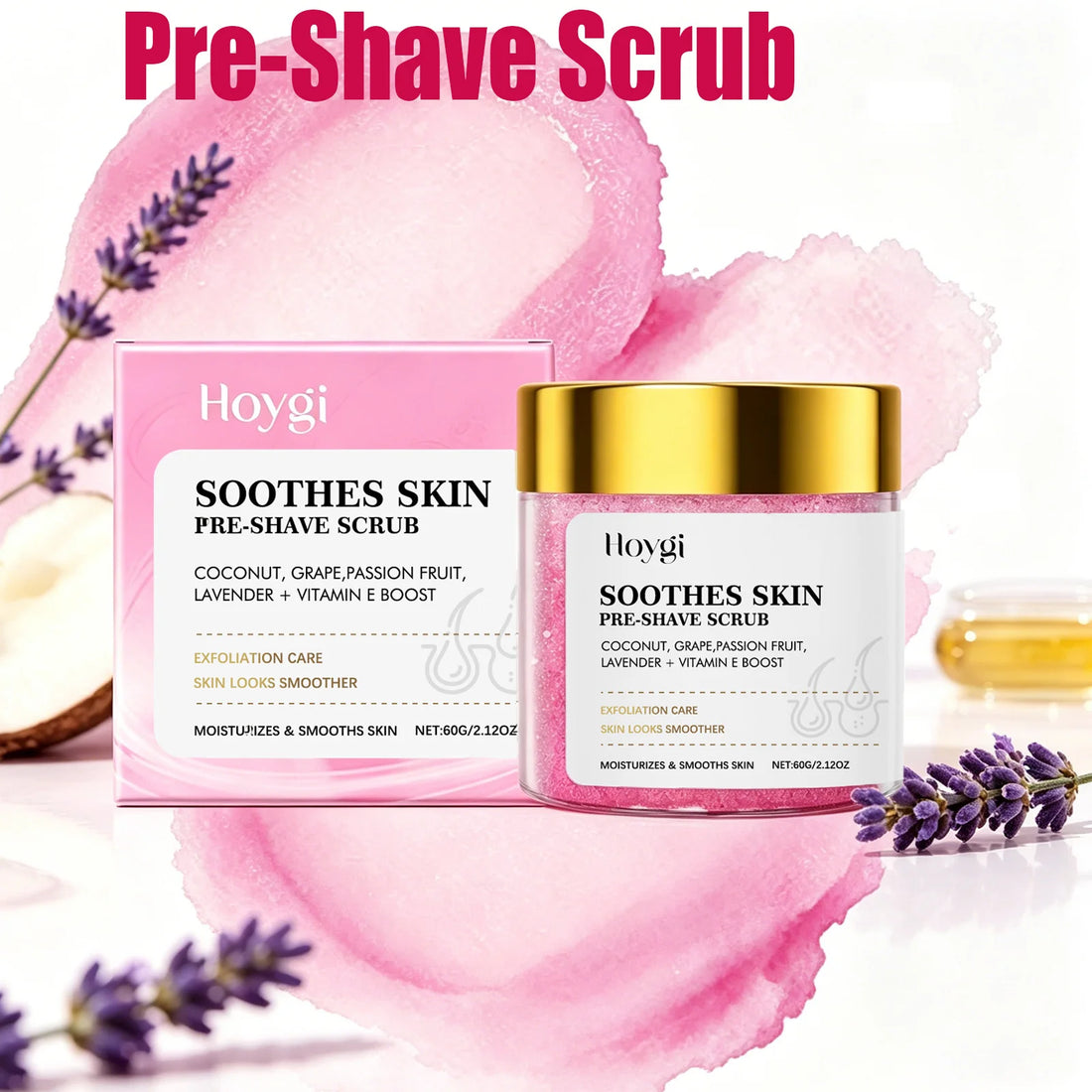 Pre-Shave Scrub Gentle Exfoliating Body Scrub for Smooth Skin Moisturizing Pre-Shave Care for Face and Body Smooths Skin Texture