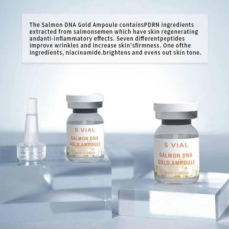 10pcs Salmon DNA PDRN Ampoule Skin Booster Serum Kit Facial Skin Whitening Moisturizing For 0.3mm Microneedle Serum
