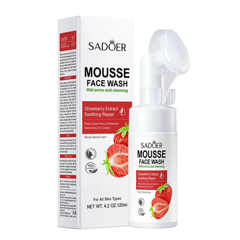 SAODER Fruits Facial Cleanser Face Wash Foam Massasge Cleansing Mossee Moisturizing Hydrating Korean Skin Care Halalzen
