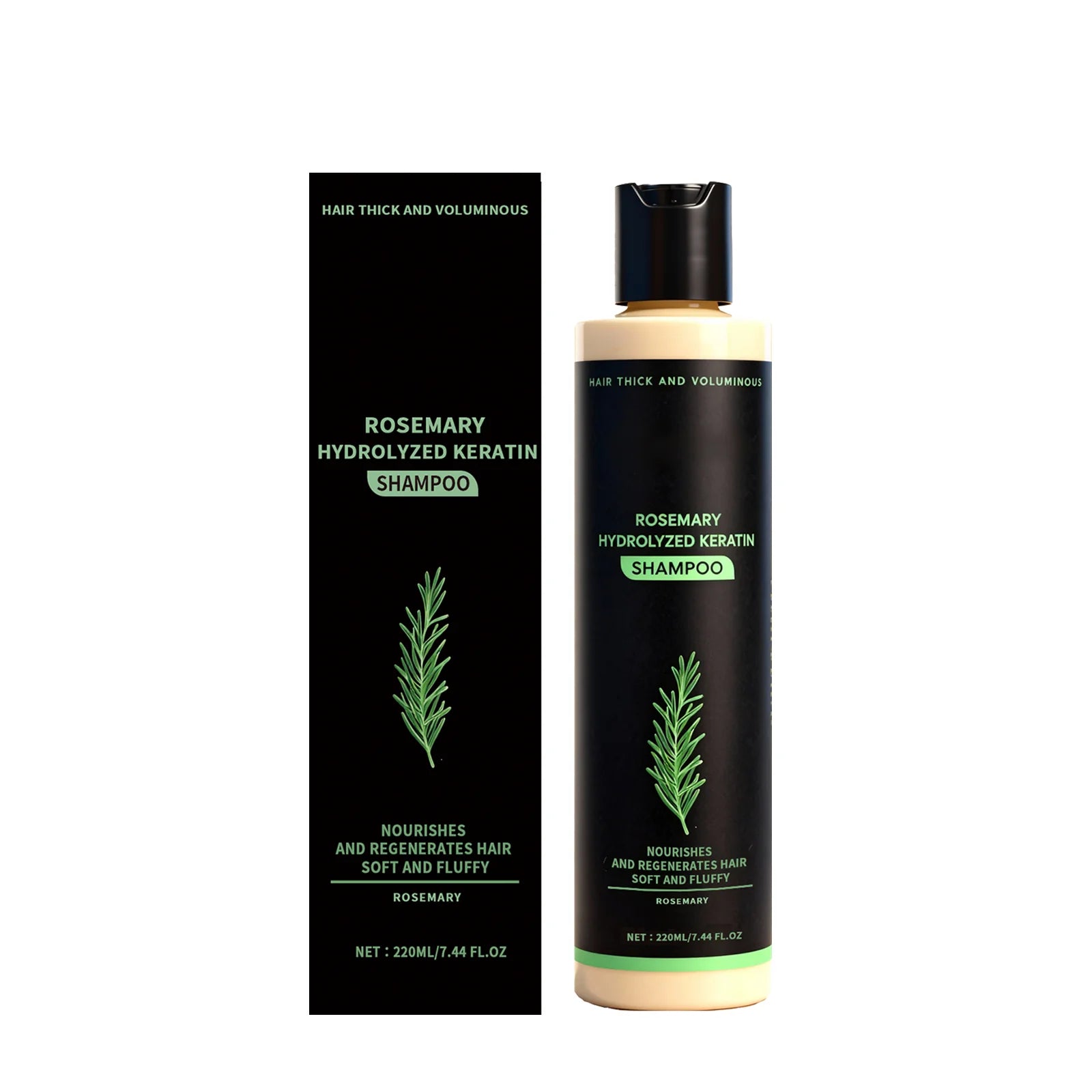 220ML Rosemary Keratin Volumizing Shampoo Natural Hair Care Deep Cleansing Moisturizing Smooth Fullness Boost Long Lasting Halalzen