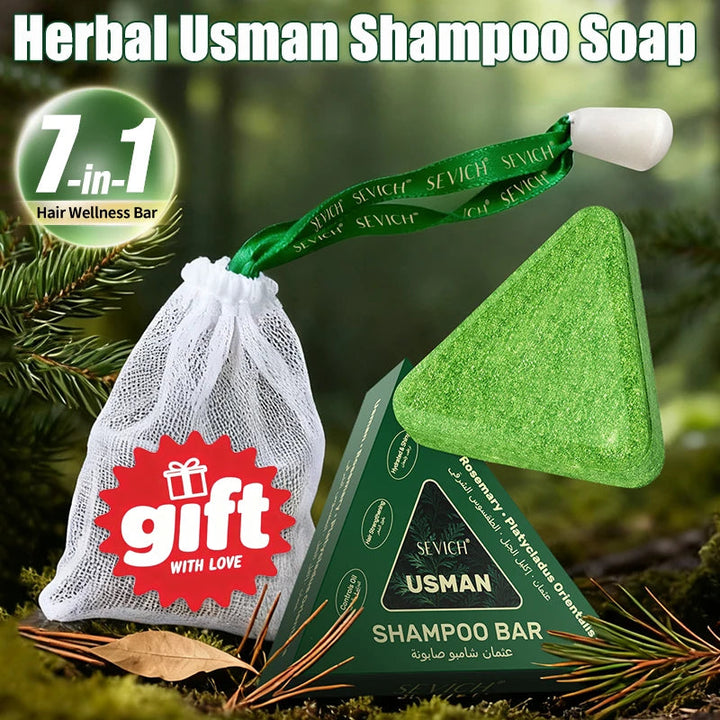 120g Usman Grass Soap For Hair Growth Volumizing Smoothing Bars Strengthening Thickening Hair Care Shampoo for All Hair Types HALALZEN