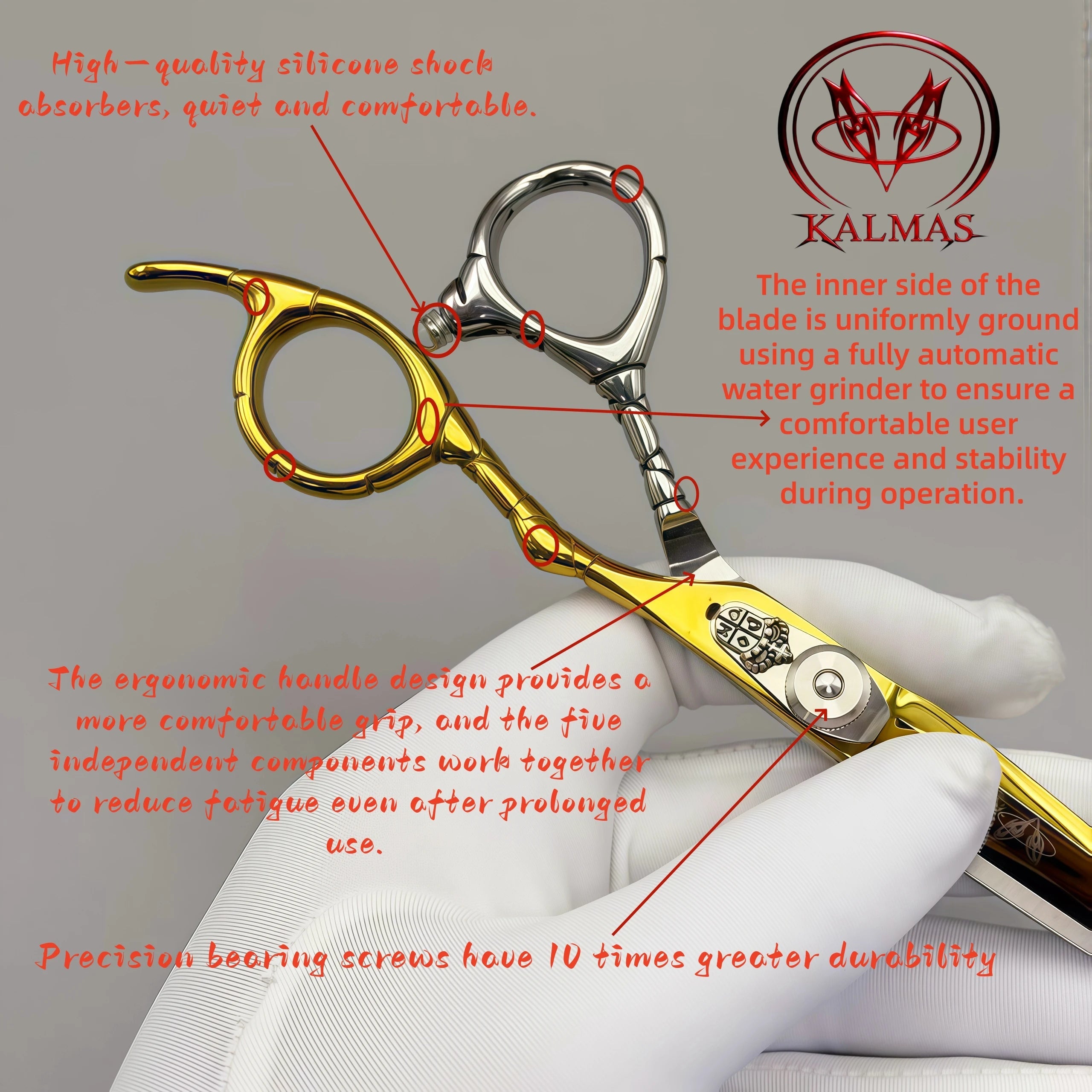 KALMAS Professional Hairdressing Scissors Set - Thinning Flat Tooth Scissors for Home Hair Cutting Styling Tools Halalzen