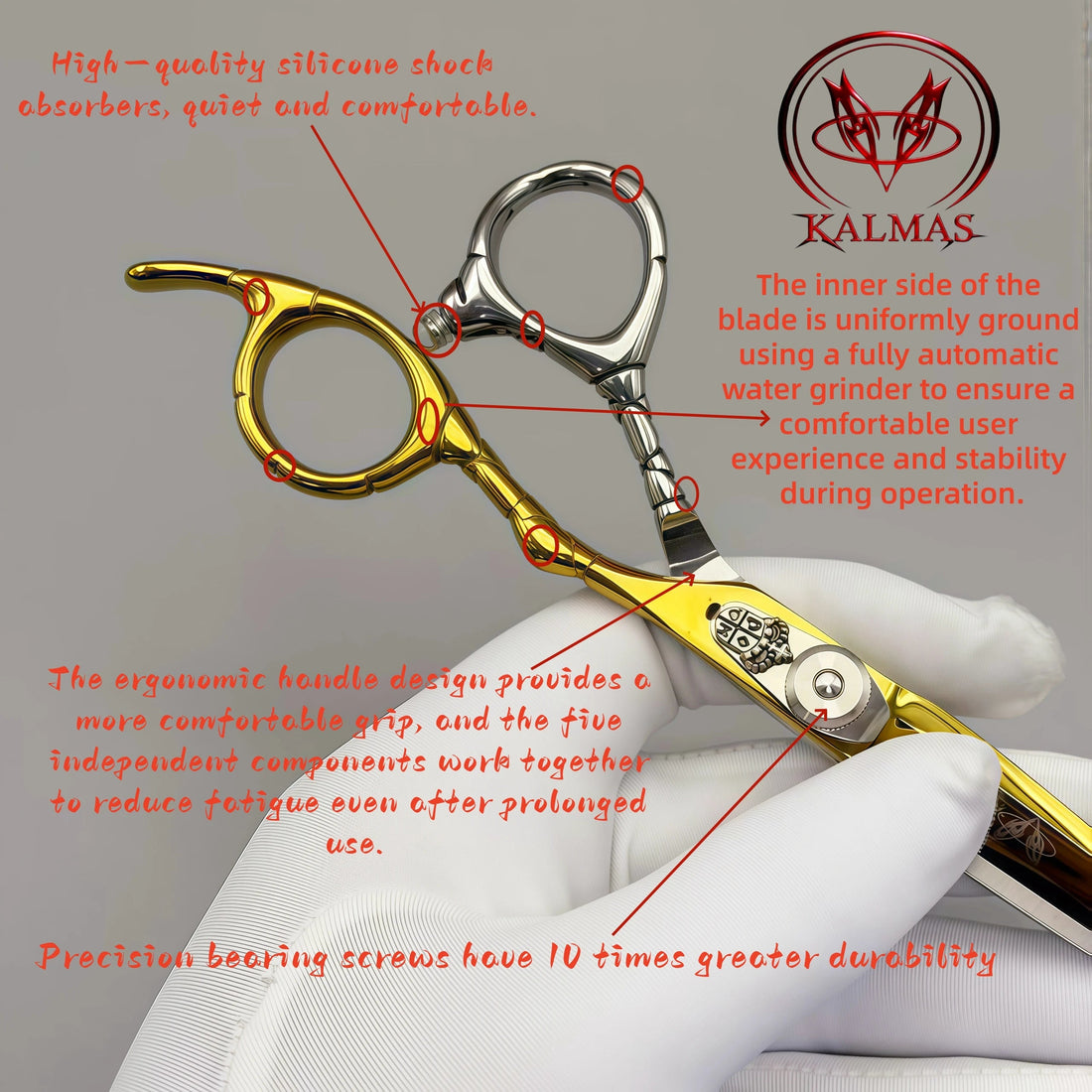 KALMAS Professional Hairdressing Scissors Set - Thinning Flat Tooth Scissors for Home Hair Cutting Styling Tools Halalzen