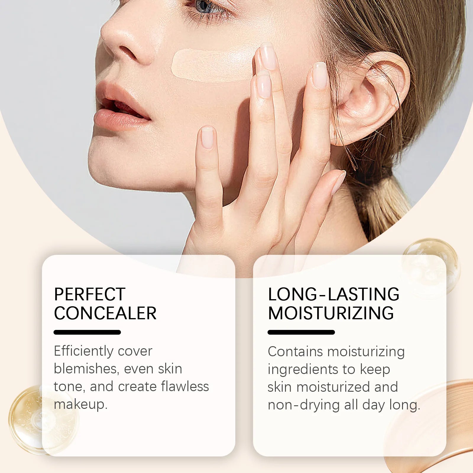 4-in-1 Foundation Liquid Makeup Hydrate Full Coverage Concealer Spf 50 Light Spectrum Sunscreen Serum Repair Moisturizing Primer Halalzen