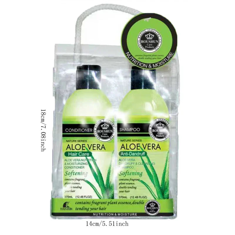 ROUSHUN LOE VERA SHAMPOO CONDITIONER  SET Clean the scalp, nourish hair, and provide fluffy, smooth, and fragrant hair care Halalzen