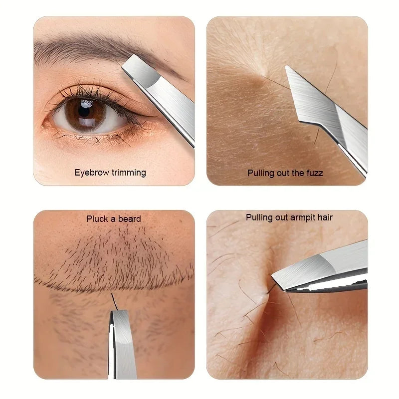 4pcs Set Professional Tweezers Set Perfect For Eyebrow Hair Removal Splinter Very Effortless and Relaxed to Remove Halalzen